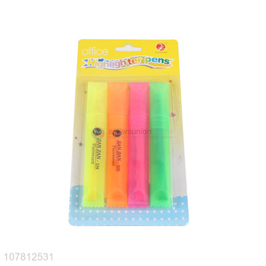 Wholesale 4 Pieces Fluorescent Pen Highlighter Pen Set