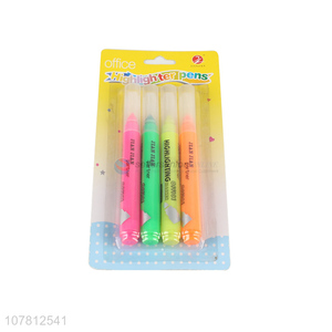 New Arrival 4 Pieces Fluorescent Pen Colored Highlighter Pen Set