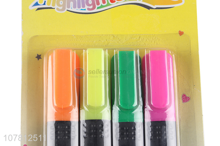Custom 4 Colors Fluorescent Pen Highlighter Pen Set