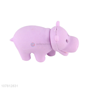 Factory wholesale hippo shaped eraser 3d model erasers