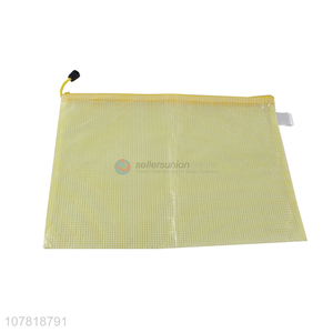 China wholesale yellow large portable file bag with zipper