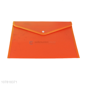 Wholesale orange horizontal snap button office file bag