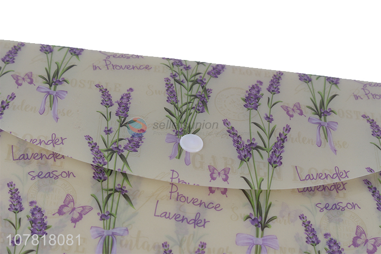 Creative Design Lavender Printed Plastic Folder