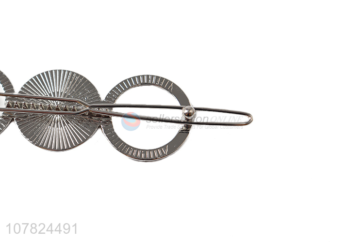 New fashion hairpin metal hollow round hairpin