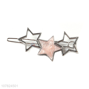 Wholesale ladies bobby pin hollow five-pointed star hairpin