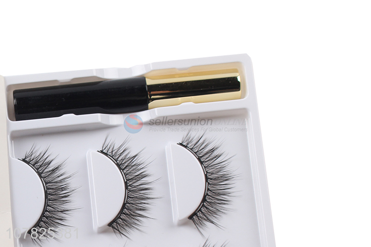 Yiwu wholesale 3D mink false eyelashes with tweezers