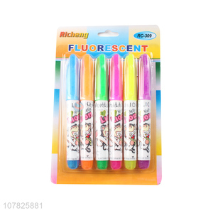 New cartoon multicolor printing highlighter pen set