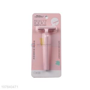 New arrival pink T-shaped razor armpit hair shaving knife for ladies