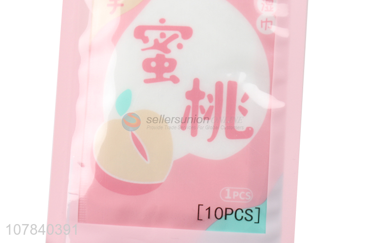 China export peach gentle wipes for ladies makeup remover