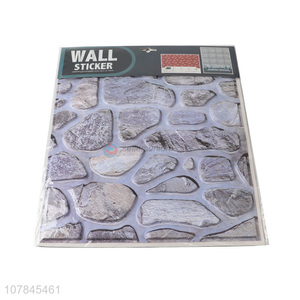 Factory supply 3d stone pattern tile wall stickers for sale