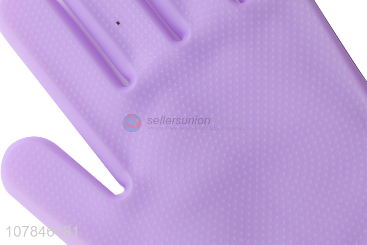 High quality purple silicone universal dishwashing gloves