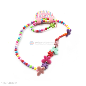 Hot Selling Plastic Beaded Necklace Bracelet For Kids
