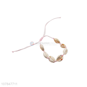 Best selling hand woven adjustable women shells bracelet for jewelry