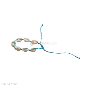 China wholesale blue decorative hand strip shells bracelet for jewelry