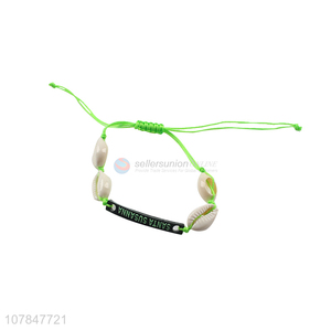 China factory adjustable hand woven shells bracelet wholesale