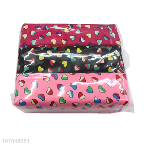 China factory colourful heart pattern students pencil case wholesale