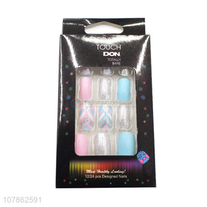 Good Sale Artificial Nail Supplies Coloured Nail Tips Fake Nails