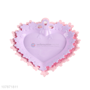 New arrival creative fashionable heart shaped plastic fruit plate tray