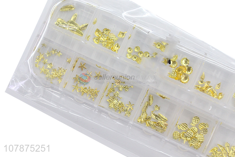Yiwu Direct Sale Golden Multi-style DIY Nail Art Sticker Diamond Set