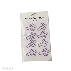 Wholesale fashion colorful cactus shape paper clips for office and school
