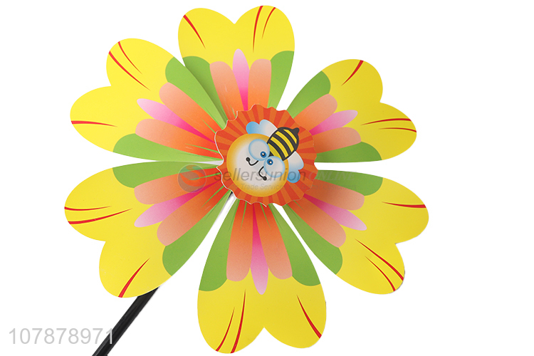 Good quality colorful plastic flower windmill toy for children