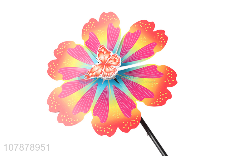 Wholesale kids toy colorful plastic windmill with fiberglass wand