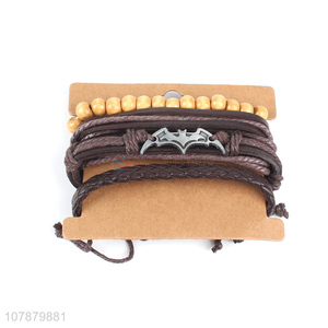High quality fashion products hand-woven cowhide bracelet for jewelry