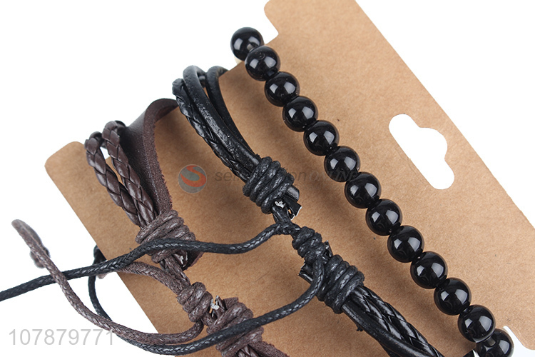 Popular product fashion design hand-woven cowhide bracelet