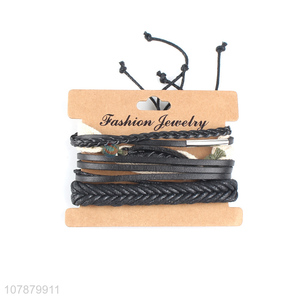 Best sale waterproof cowhide leather decorative bracelet for gifts