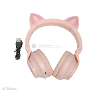 Wholesale glowing cat ear headphones stereo headphones