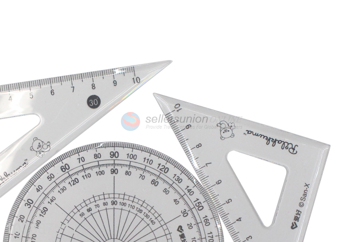 Best sale plastic students stationery ruler set wholesale