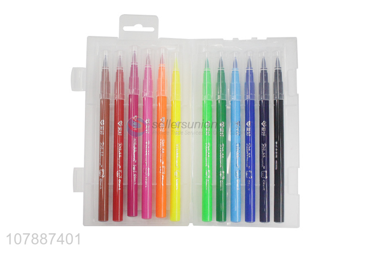 China factory plastic 12color painting watercolors pen