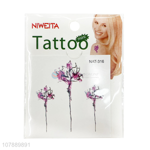 New Arrival Coloured Flower Pattern Removable Tattoo Stickers