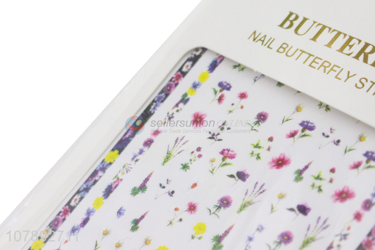 Online wholesale mini women nail art stickers with flower pattern