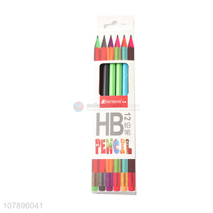 Hot sale 12pieces school office stationery wood-free pencil for students