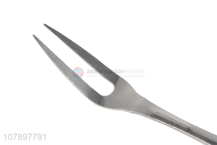 China export silver long handle stainless steel meat fork