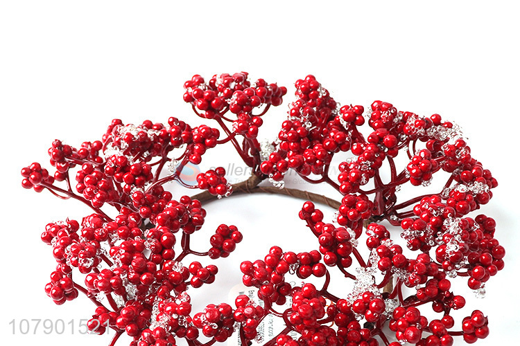 Hot sale red artificial berry christmas wreath for party