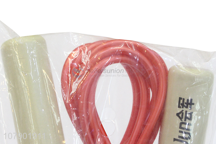 China supplier training excercise pvc skipping jump rope with wooden handle