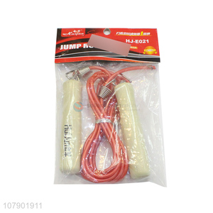 China supplier training excercise pvc skipping jump rope with wooden handle
