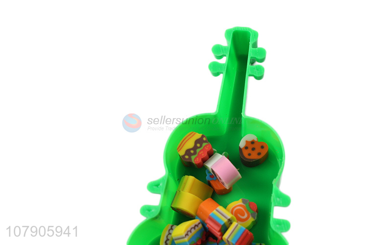 Good Sale Cartoon Erasers With Violin Shape Package Box