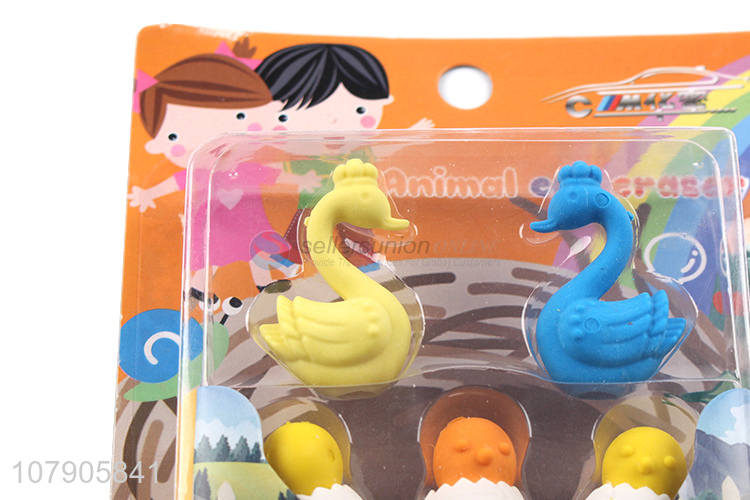 Fashion Mini Swan Egg Eraser Cute Students Erasers For Students