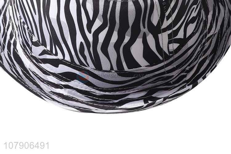 Yiwu wholesale popular zebra print fedora jazz hat event party supplies