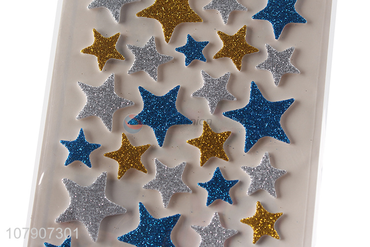 Good wholesale price five-pointed star glitter stickers for children