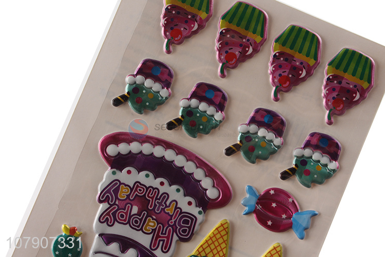 Good price multicolor creative cartoon cake 3D sticker wholesale