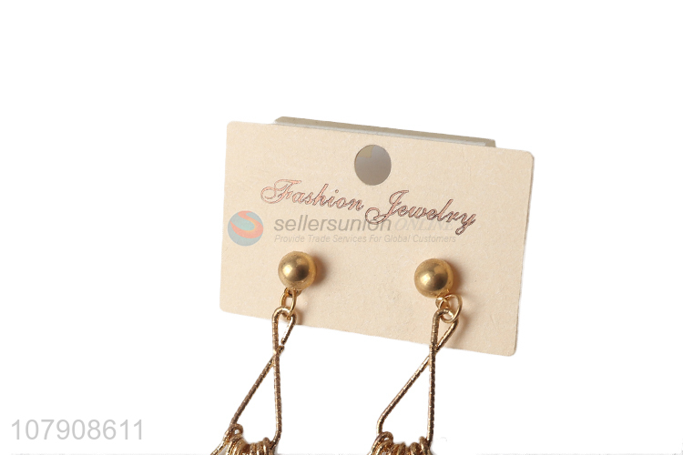 China wholesale fashion jewelry large pearl pendent earrings