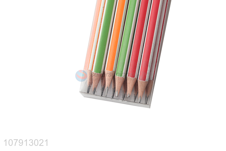 Good quality multicolor striped HB pencil exam pencil for students