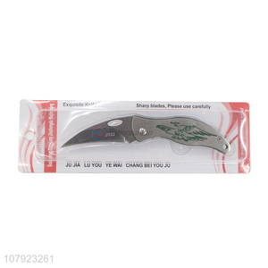China export silver stainless steel universal folding fruit knife