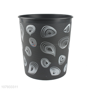 Factory direct sale black plastic printing universal trash can without cover