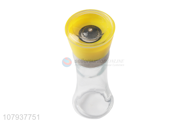 China supplier stainless steel salt pepper grinder glass condiment pot
