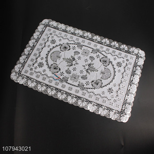 China products silver hollowed out pvc placemat modern dining mat